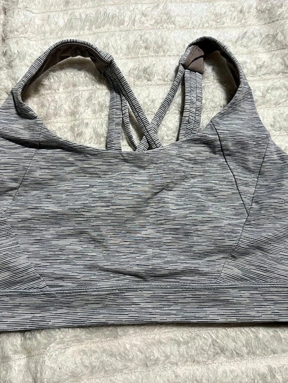 Lululemon Energy Bra Gray & Brown Sports Bra Like New